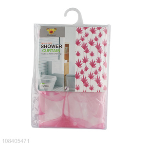Best selling leaf printed <em>shower</em> <em>curtain</em> set with hooks for bathroom