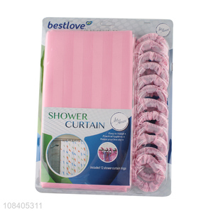 Factory supply hygeian <em>shower</em> <em>curtain</em> set with 12 hooks for bathroom