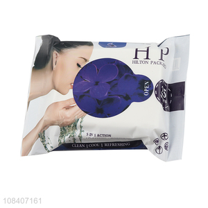 Good quality 25 pieces disposable make-up removal wet wipes for women