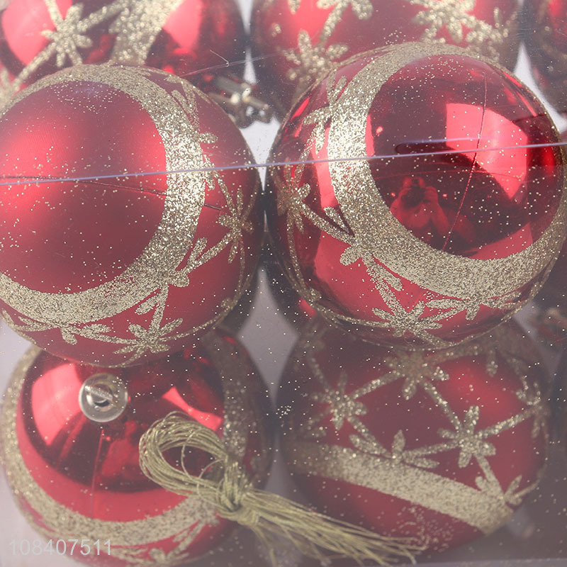 Best price 12pcs printing christmas ball for home party