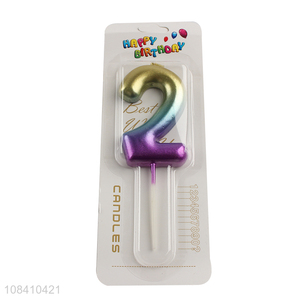 Popular products number digital cake candle with gradient color