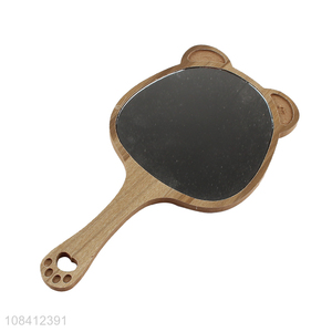 Good quality wood makeup mirrors portable wooden handheld mirrors