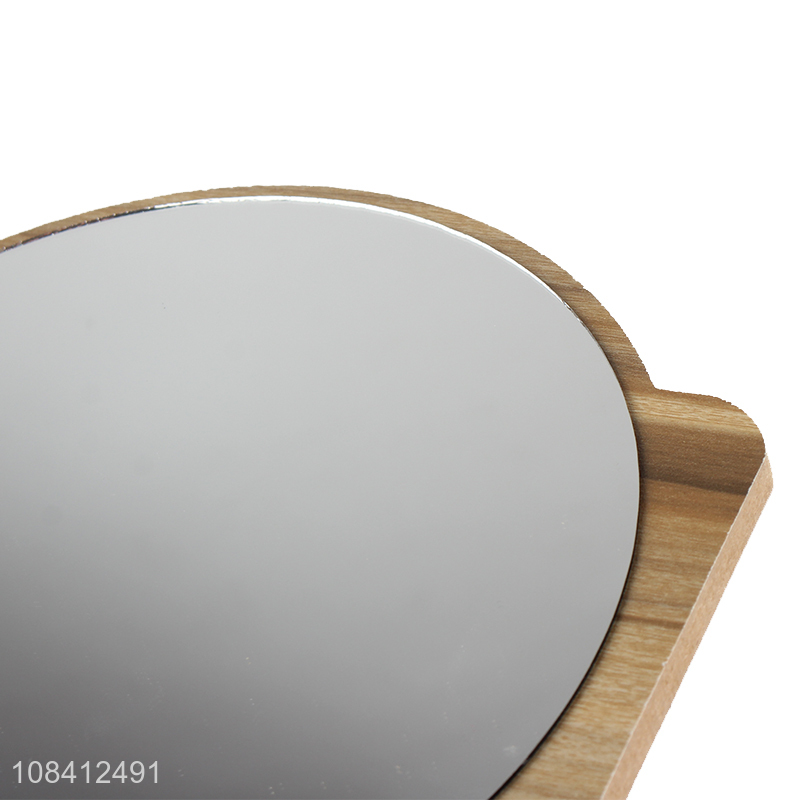Hot selling wooden mirror single-sided makeup mirror with stand