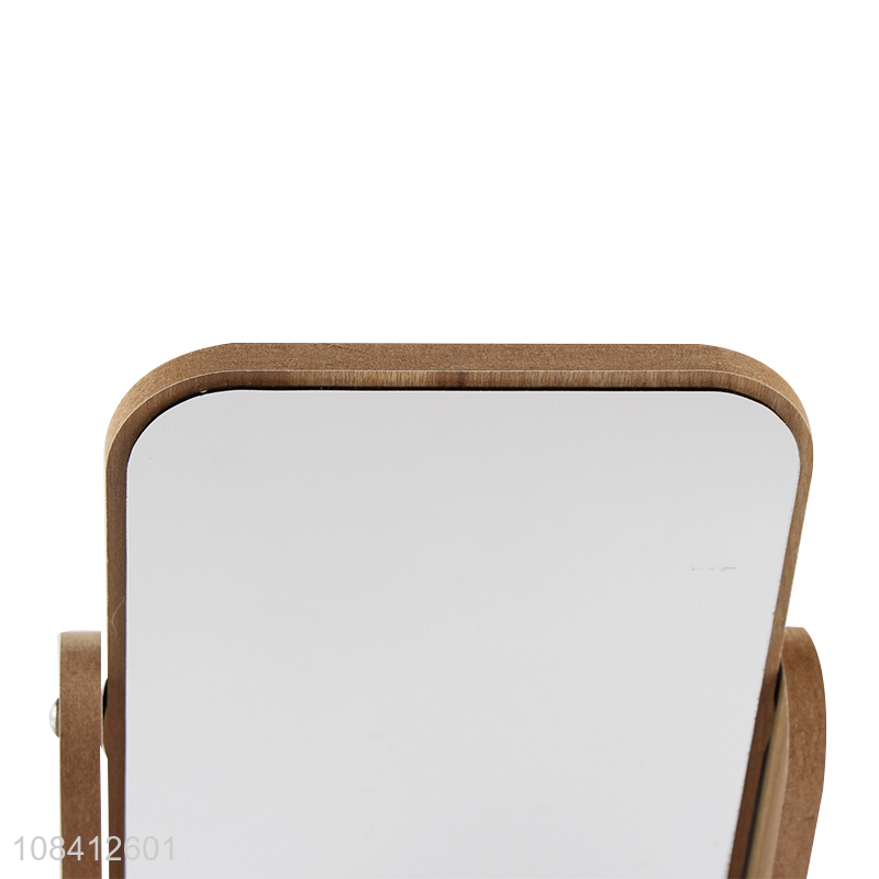 Good quality vanity standing wooden makeup mirror for women girls