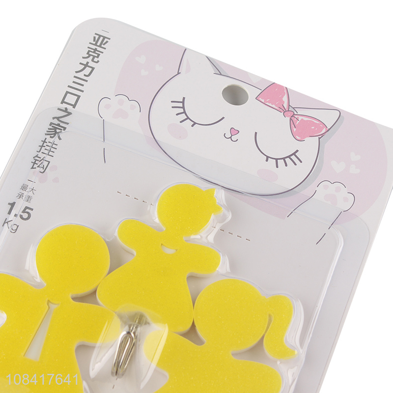 Low price acrylic hanging hooks home wall sticky hooks