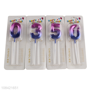 Wholesale gradient birthday candles number candles