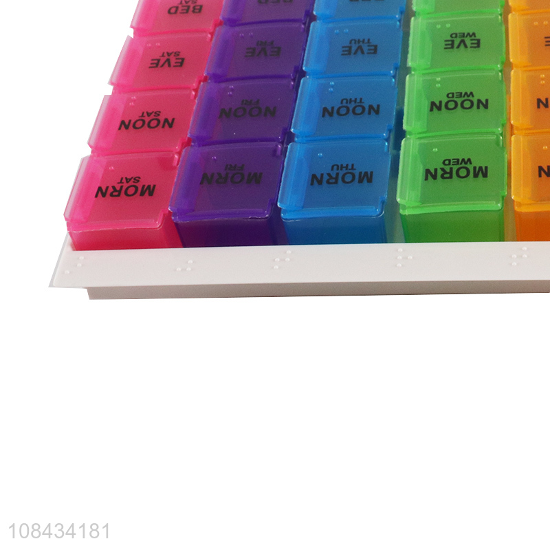 Factory direct sale color plastic pill box pill organizer