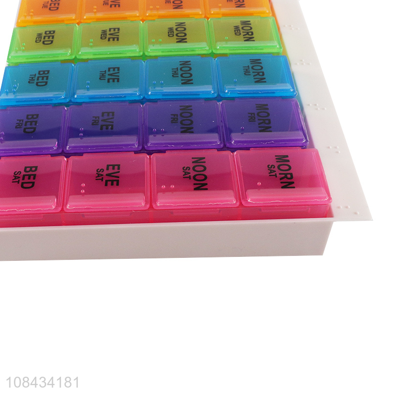 Factory direct sale color plastic pill box pill organizer