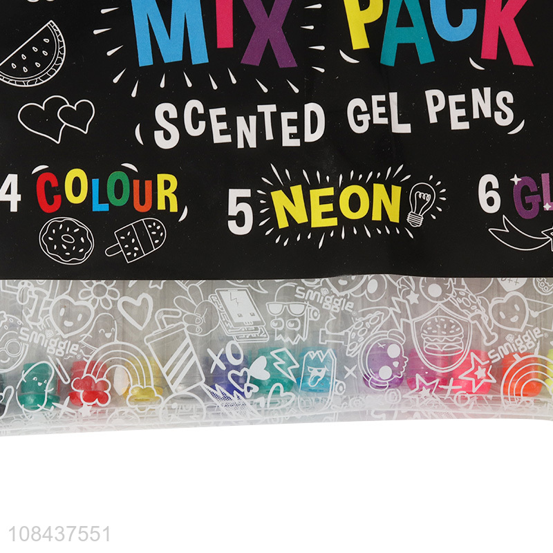 Online wholesale 15pieces multicolor scented gel pen set