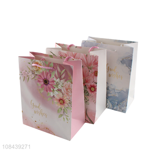 Good quality flower pattern paper gifts packaging bag