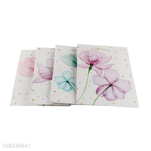 Latest design flower printed shopping bag gifts packaging bag