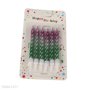 Hot sale metallic color spiral candles birthday candles in holders