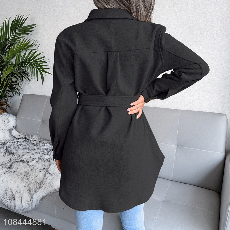 Hot selling women single-breasted imitated woolen coat women's clothing