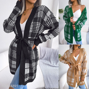 High quality womens cardigan sweater knitted coat for autumn and winter