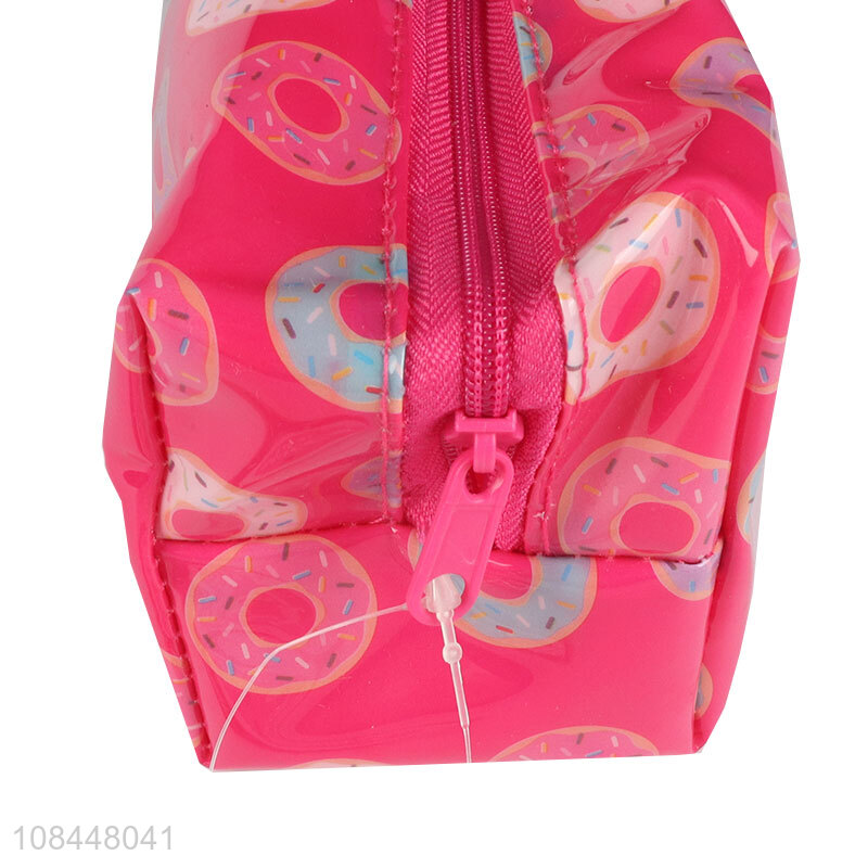 New arrival creative cute donut printed pencil bag for sale
