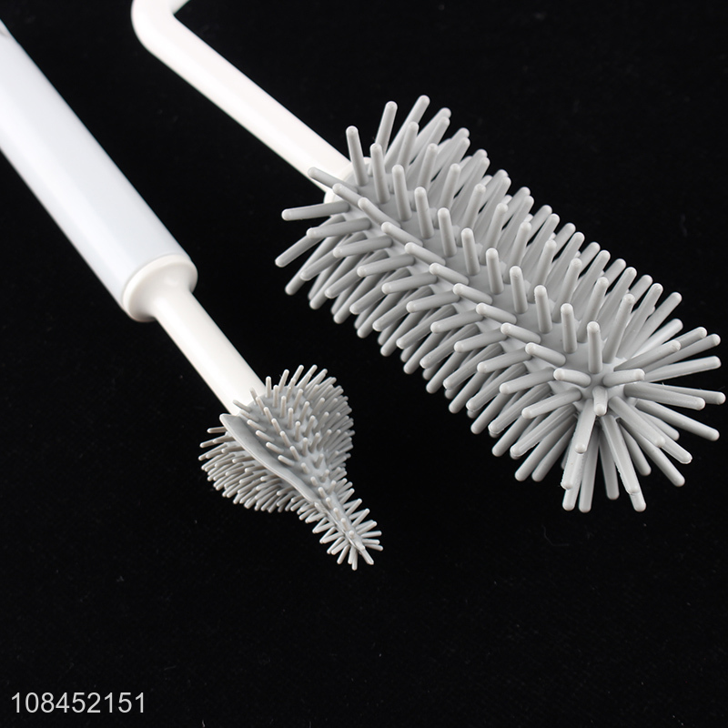 New arrival reusable silicone baby bottle brush set for sale