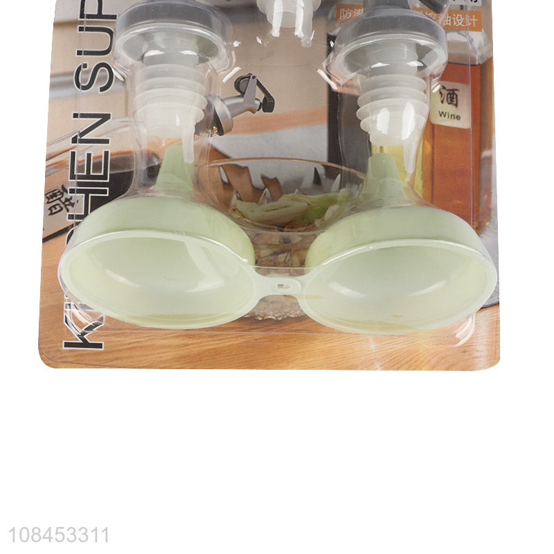 High quality press type sauce bottle caps and oil funnels set for kitchen