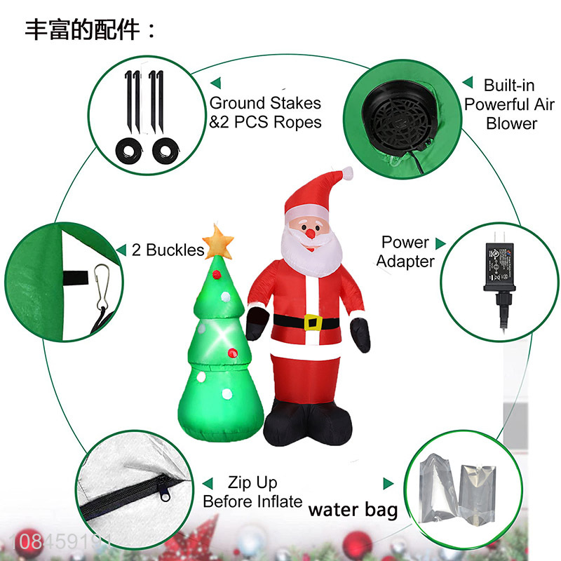 Wholesale from china santa claus inflatable toys with xmas tree decoration