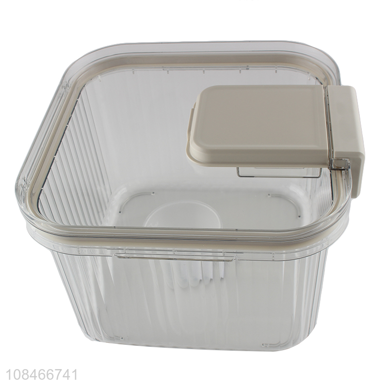 Factory supply transparent sealed rice storage container with measuring cup