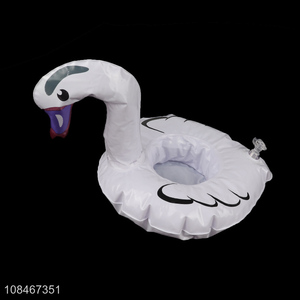 China supplier white swan shaped inflatable drink holder floats for parties