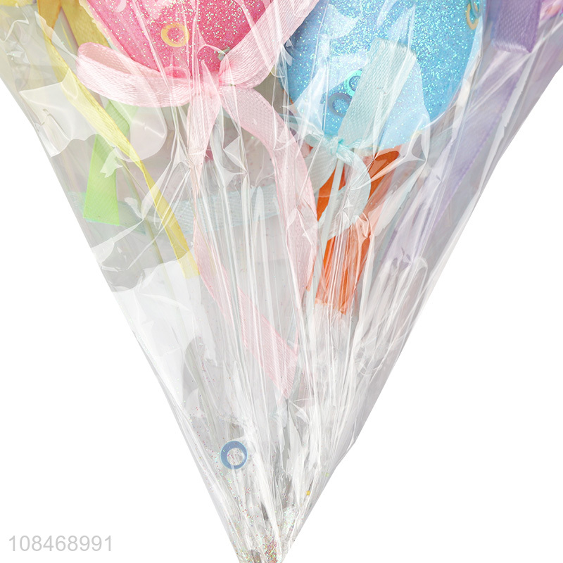 New products Easter party decorations glitter Easter eggs with stick