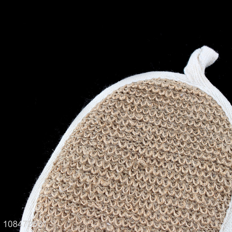 Wholesale natural jute fiber exfoliating sponge pad body scrubber