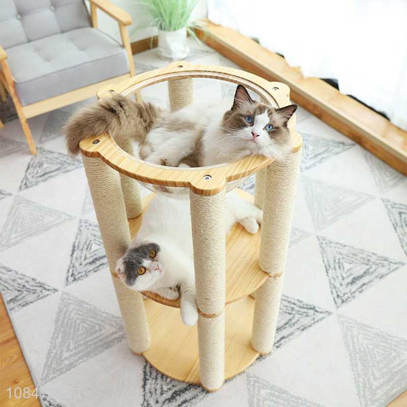 China wholesale cat tree three-layer cat climbing frame