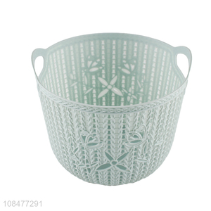 Online wholesale plastic household storage basket with handle