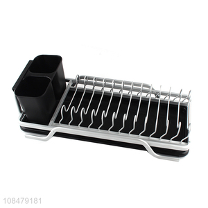 Factory supply kitchen aluminum wire dish rack with chopsticks holder