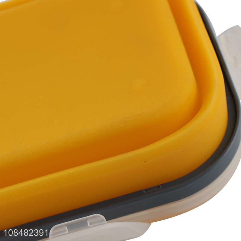 Good quality space saving collapsible silicone bento lunch box