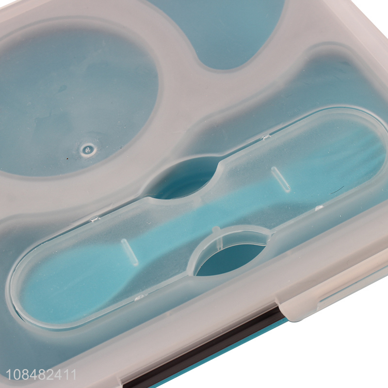High quality bpa free airtight collapsible silicone lunch box