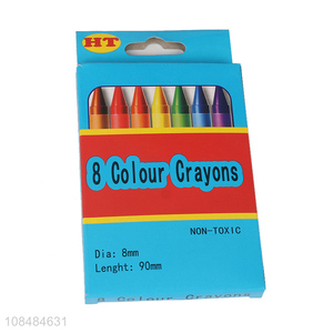 Wholesale 8 colors <em>crayons</em> <em>kids</em> school supplies for drawing coloring