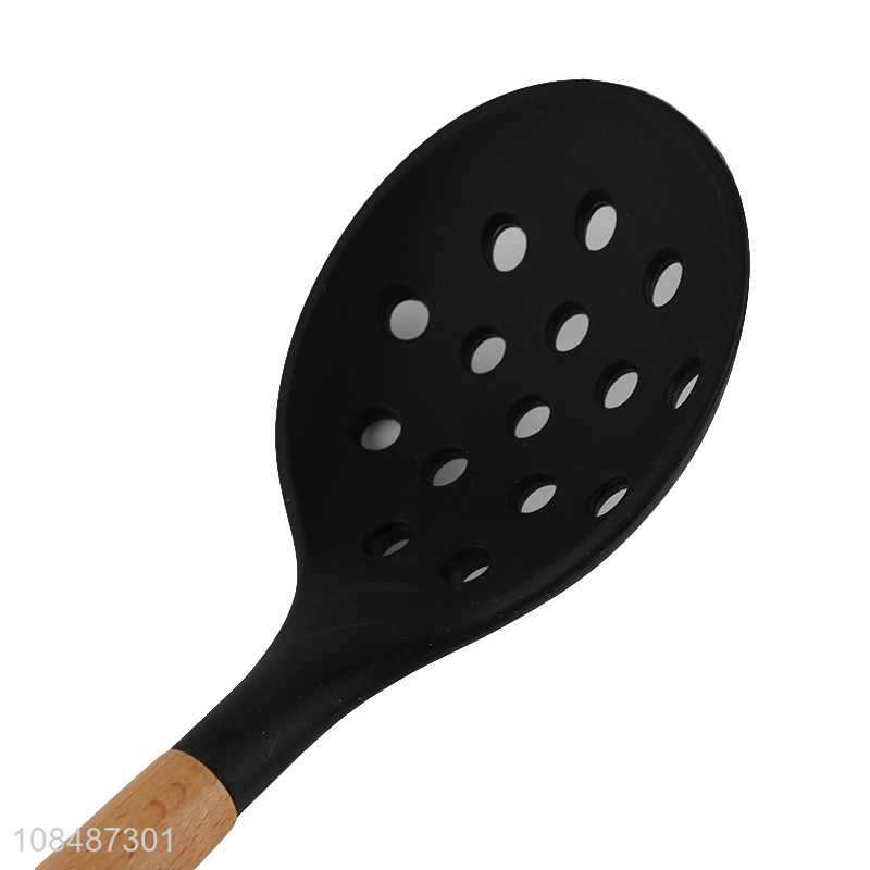 High quality silicone slotted ladle slotted skimmer strainer for cooking