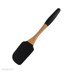 Hot sale food grade silicone spatula baking scraper with wooden handle