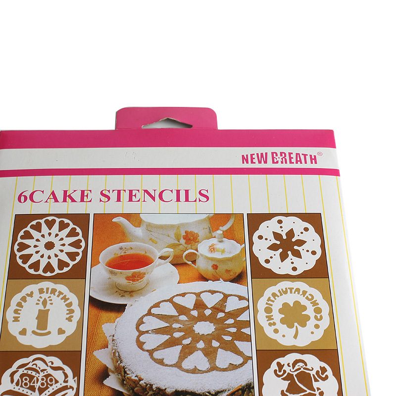 New arrival 6pieces cake diy tools cake art stencil for sale