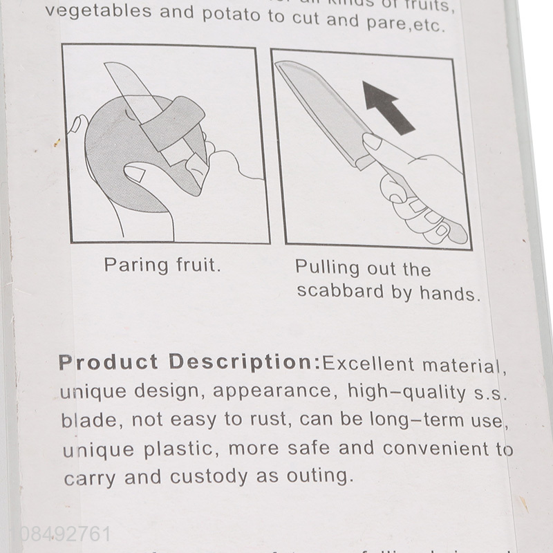 Wholesale durable safety stainless steel paring knife with cover