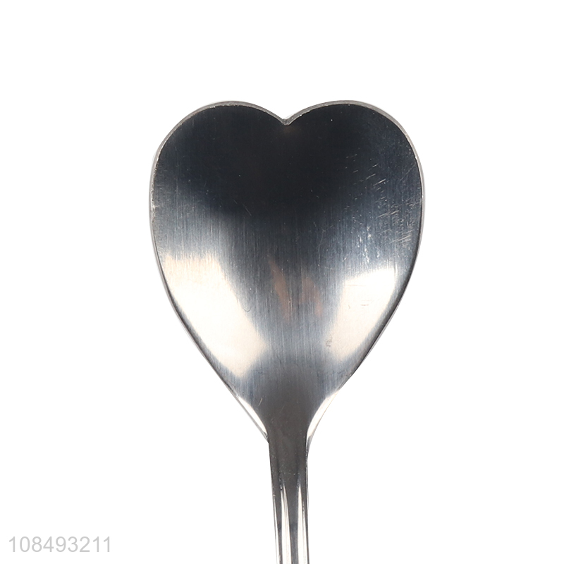 Factory price heart-shaped stainless steel spoon