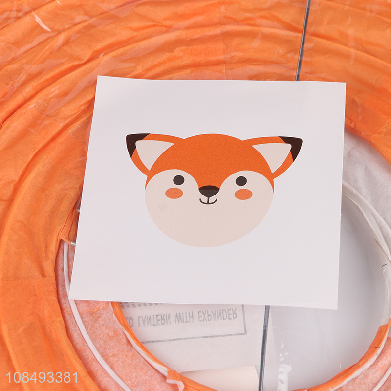 Hot selling cartoon fox printed paper lantern hanging party lanterns