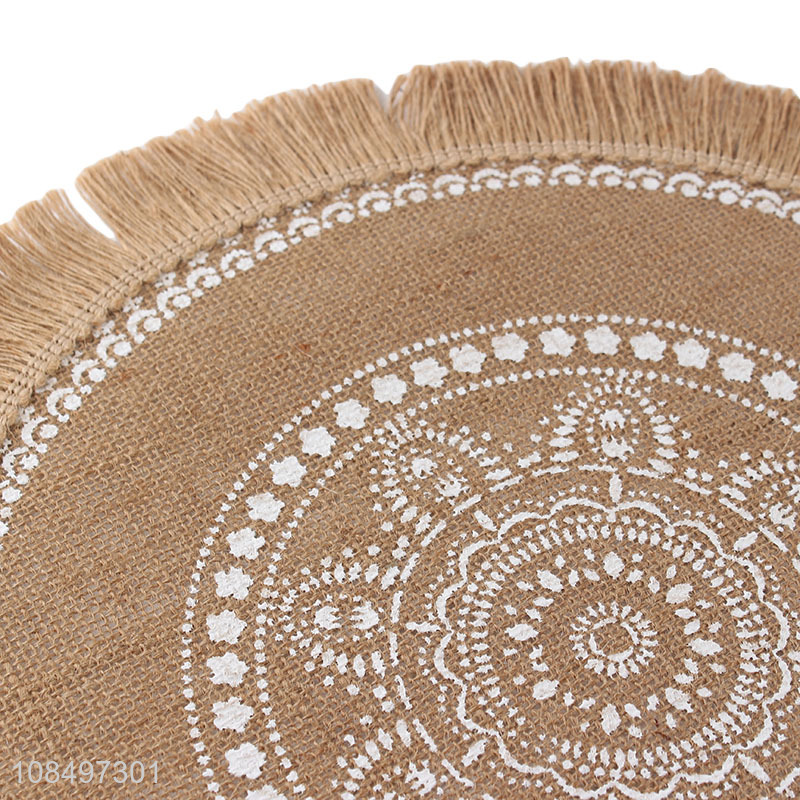 Good quality table decoration round place mat for restaurant