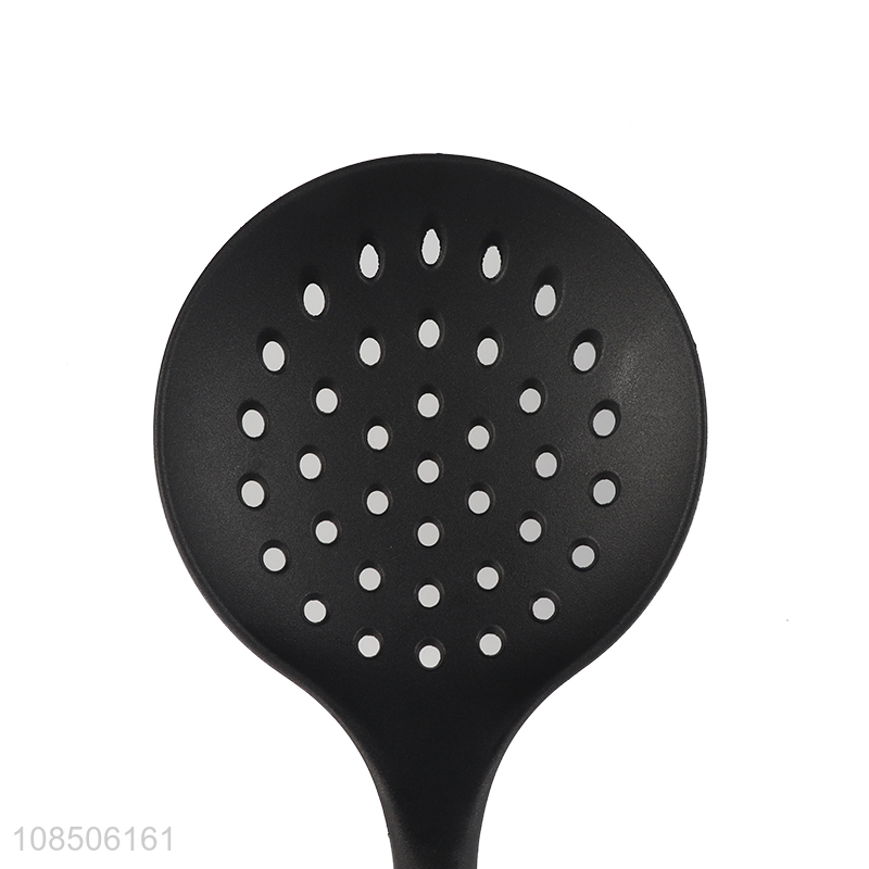 Wholesale heat resistant nylon slotted spoon skimmer with metal handle