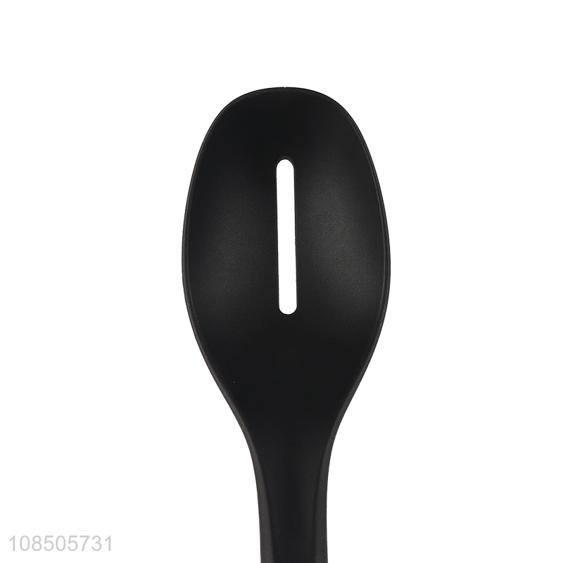 Wholesale non-stick nylon slotted spoon with wood grain handle
