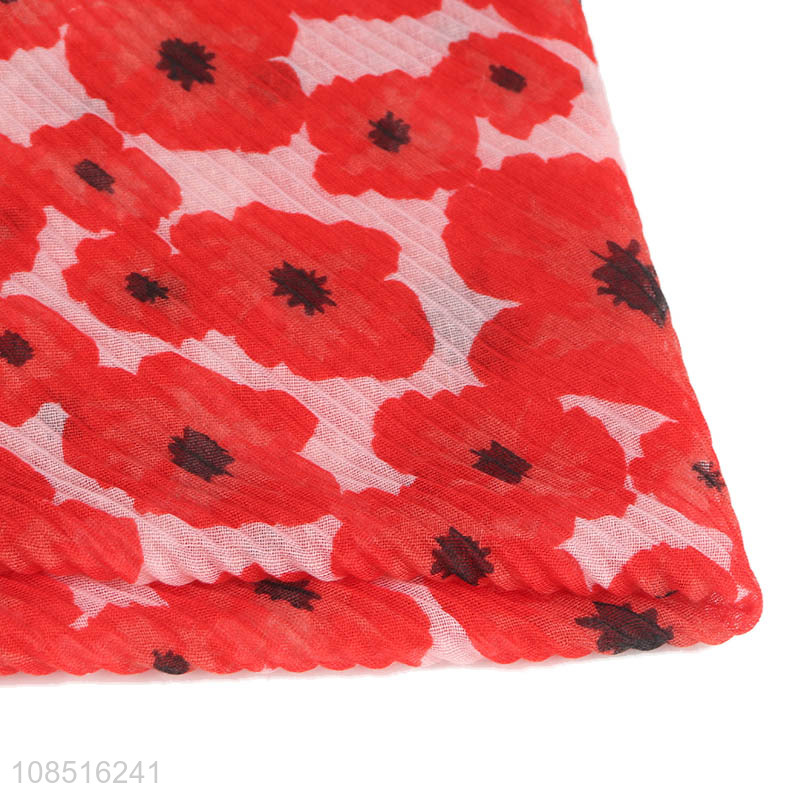 Wholesale women neckscarf floral prints polyester silk scarf