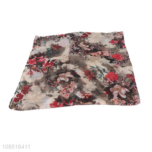 Wholesale fashion accessories thin flower printed <em>scarf</em> for women