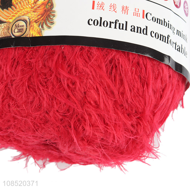 Good selling red scarf knitting soft polyester yarn