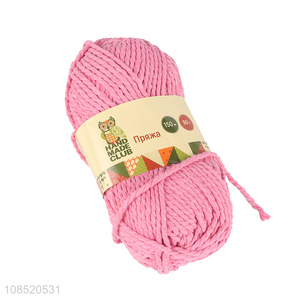 Factory direct sale pink handmade knitting yarn wholesale