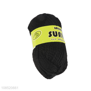 Factory price black polyester yarn handmade knitting yarn