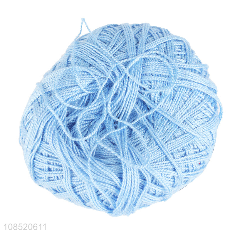 Factory price blue polyester yarn handmade knitting yarn