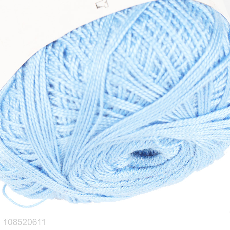 Factory price blue polyester yarn handmade knitting yarn