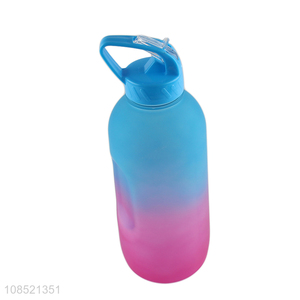 New products 1600ml gradient color water bottle with straw & handle