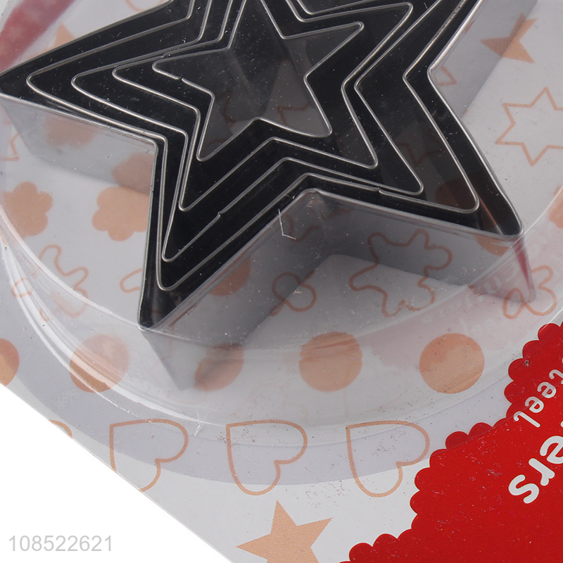 Good quality 5pcs/set stainless steel star shape cookies cutters